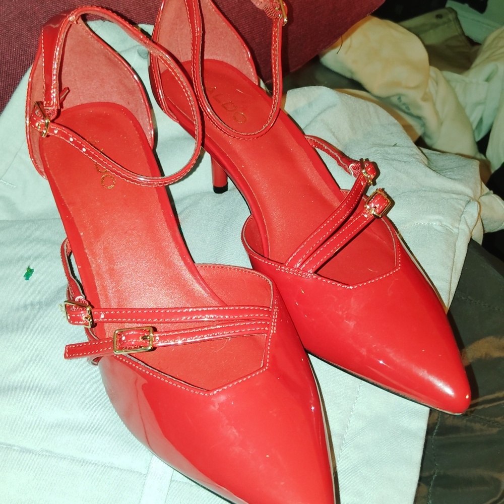 ALDO Red Strap Stilettos